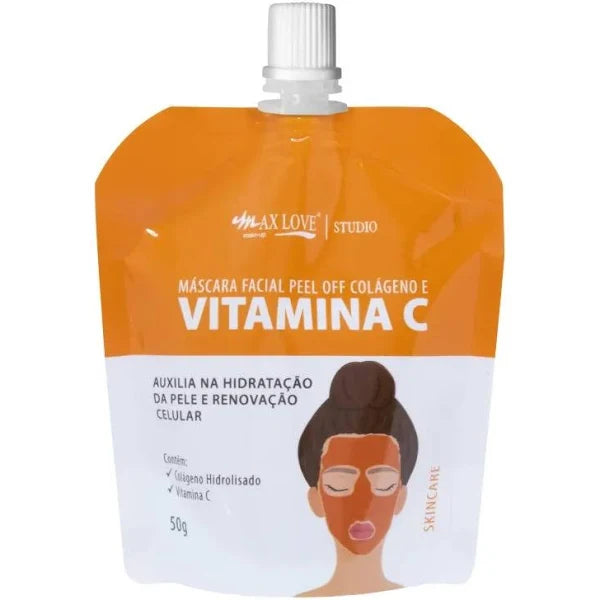 Máscara Facial Peel Off Colágeno E Vitamina C - Max Love